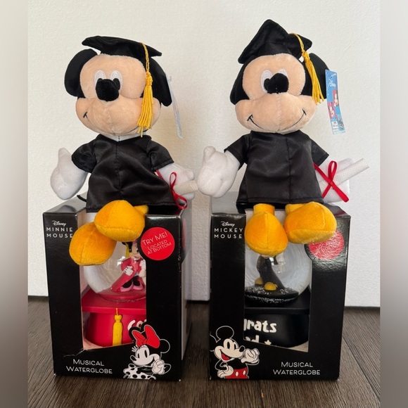 Disney Mickey and Minnie Mouse Musical Waterglobes - Picture 1 of 13